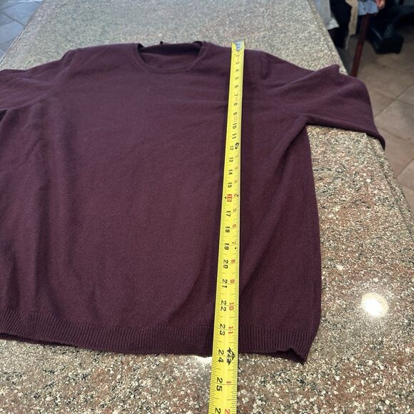 Manrico Slim-Fit Burgundy Natural Stretch Knit Pure Cashmere Sweater  M /L - Picture 5 of 10